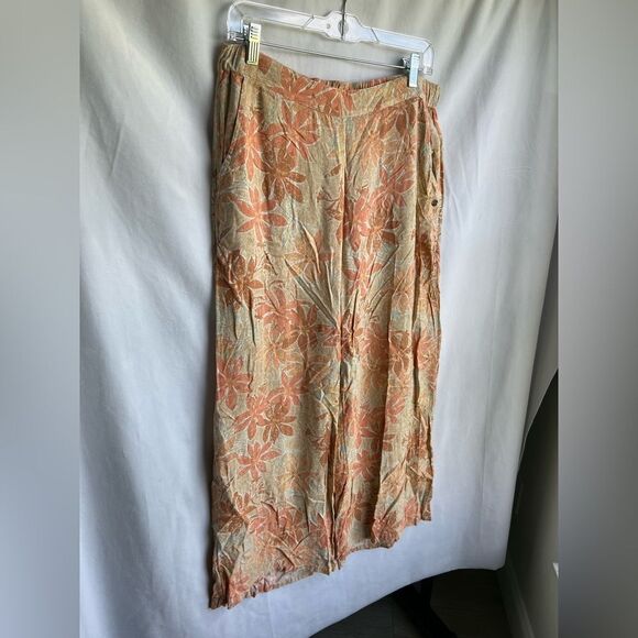 Roxy Women's Floral Print Palazzo Beach Pants size Large - Picture 2 of 7